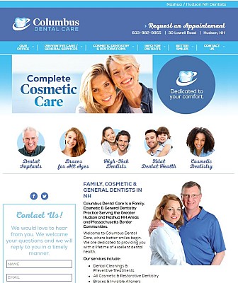 Columbus Dental Care<br><small>for Grant Communications</small> Website